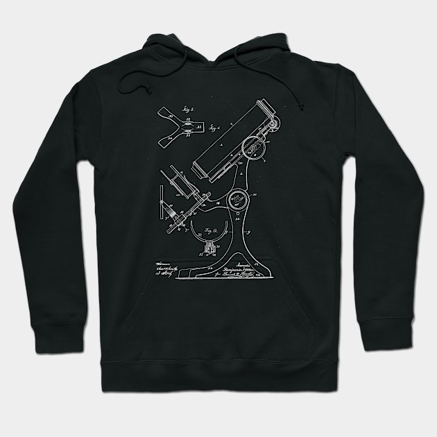 Microscope Vintage Patent Drawing Hoodie by TheYoungDesigns